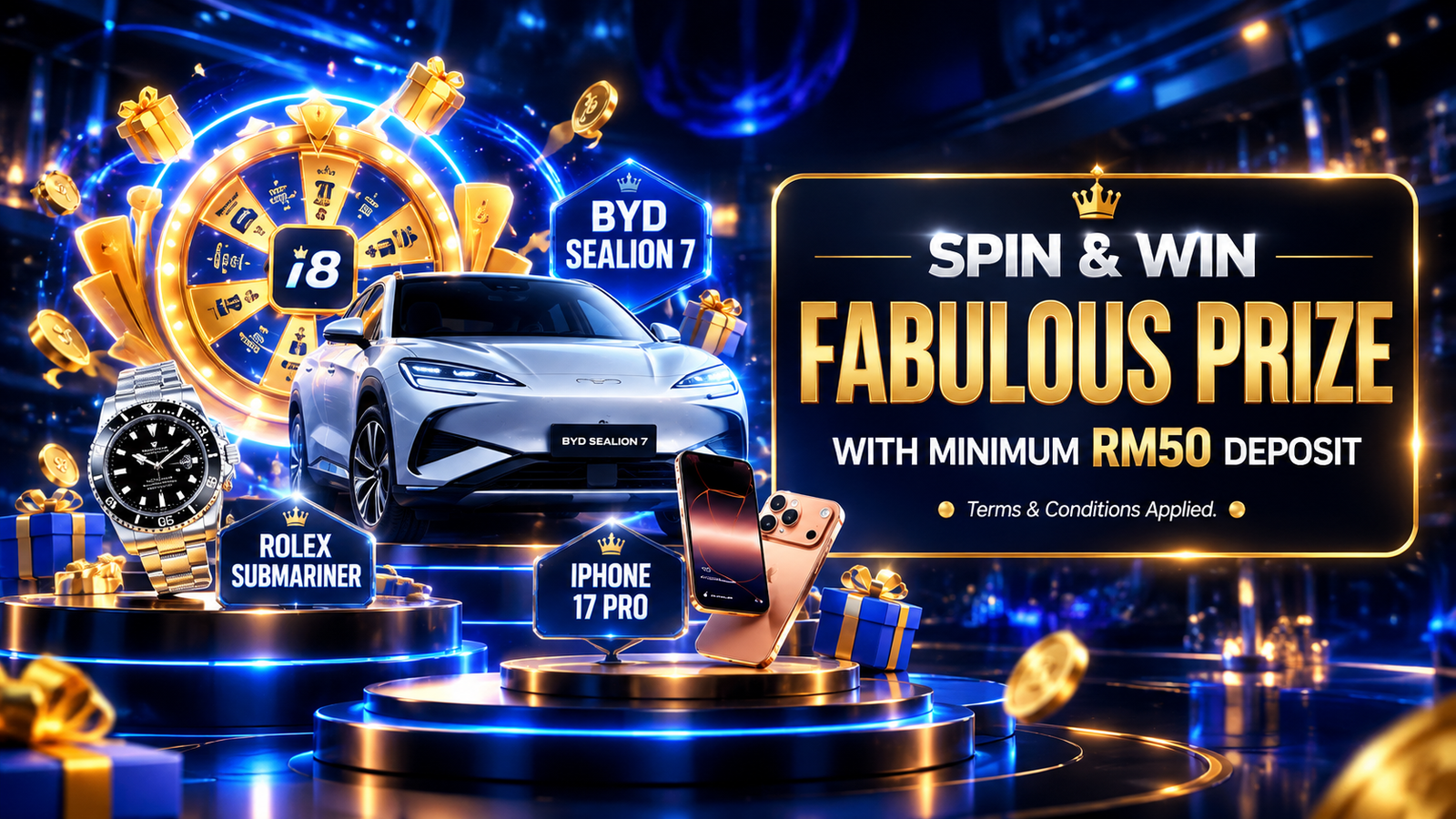 i8 Live Lucky Wheel Promotion Banner